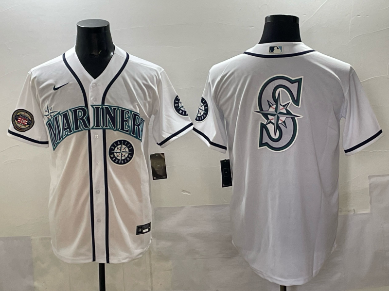 Men Seattle Mariners blank white MLB 2025 Nike jersey 0011